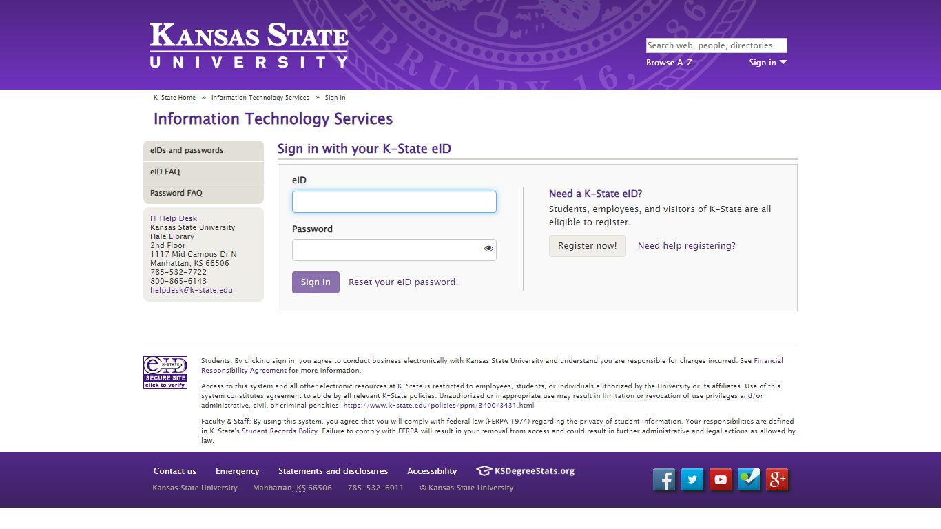 Login - Sign in | Kansas State University